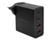 QOLTEC Ładowarka GaN Power Pro | 2xUSB-C | 2xUSB | 130W | 5-20V | 1.5-5A| PD | Czarna 52383 - 1213311 - zdjęcie 1